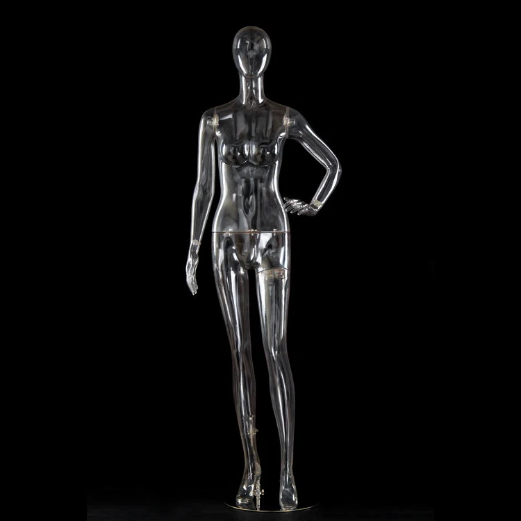 Eco-friendly light weight transparent clear full body plastic mannequin