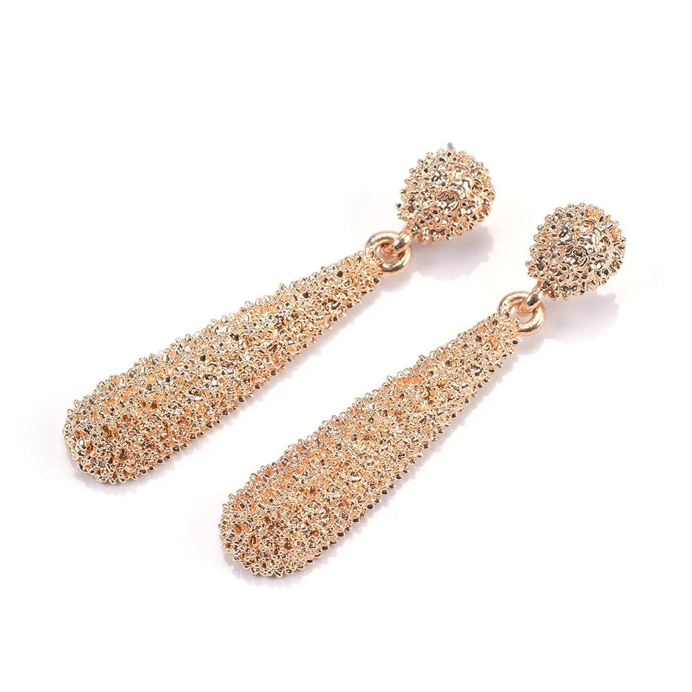 2021 new arrival heavy industry metal gold plated jewelry yiwu simple gold dangle earrings