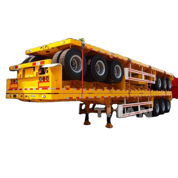 Pay load 50 tons 3 axles 40ft flat bed trailer
