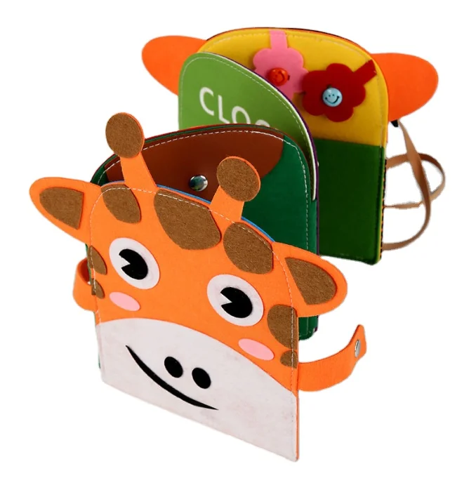 New Design Kids Education Toy Felt Busy Board Baby Dressing Learning Toy Cloth Book Toddler Travel Activities Book