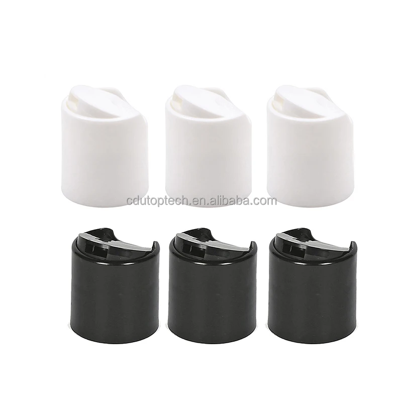 18mm 20mm 24mm 28mm Plastic Bottle Cap PP Aluminum Gold Silver White Black Press Disc Top Cap Lid for Lotion Soap Shampoo Bottle