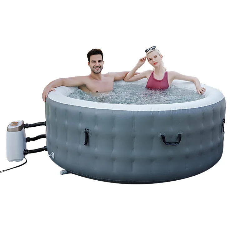 LULUSKY 2022 OEM Color Inflatable Spa Hot Tub Popular Round Shape Square Shape Hot Tubs Massage Tub With Heat System Outdoors