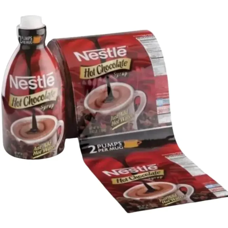 Digital Printing Custom plastic PVC pet roll beverage thermal heat tube beer can shrink sleeve film wrap label Packaging labels