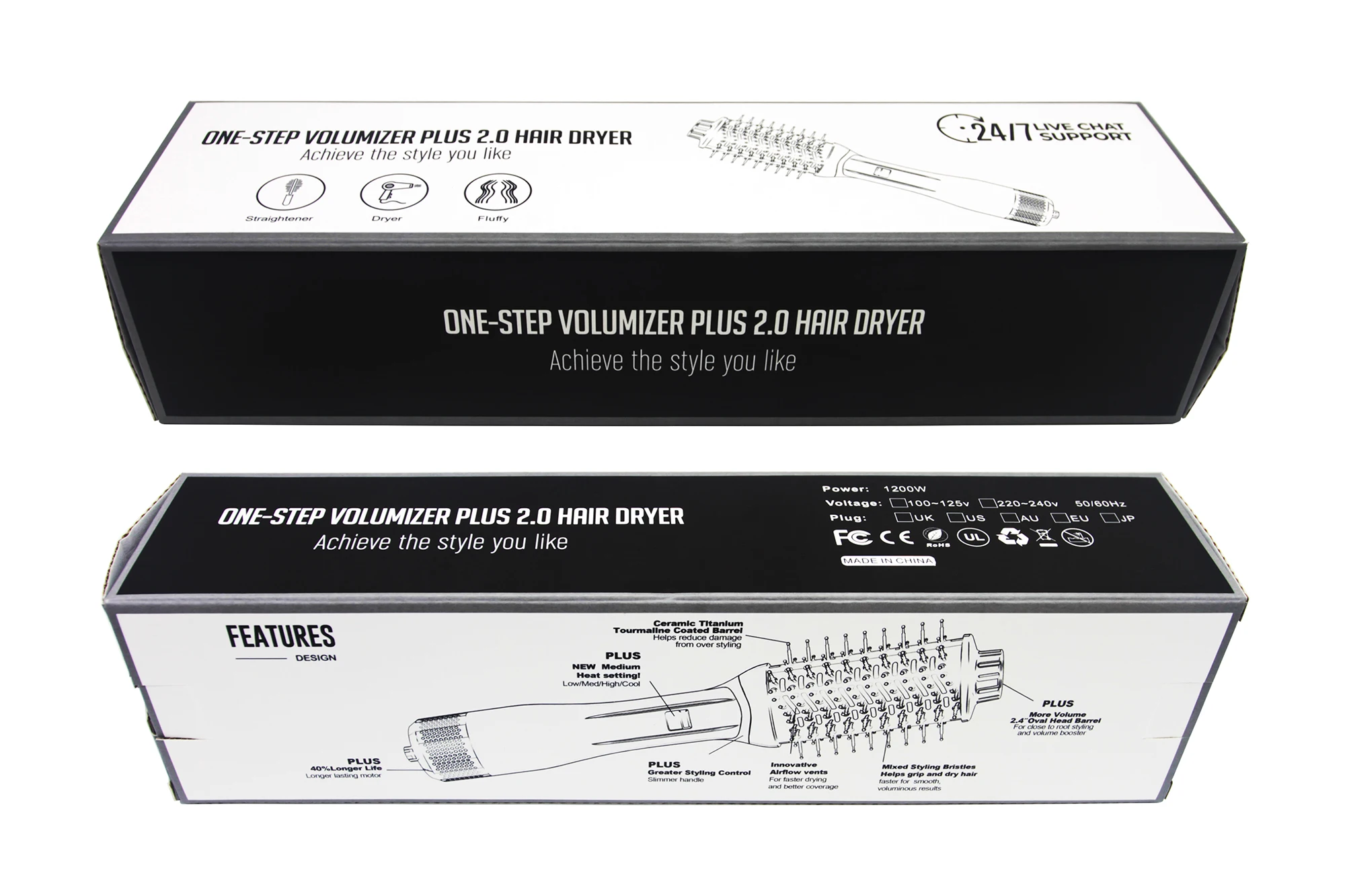 Hot Selling 3 In 1 Electric Hair Blower Straightening Brush Curling One Step Portable Hair Dryer Volumizer And Hot Air Brush