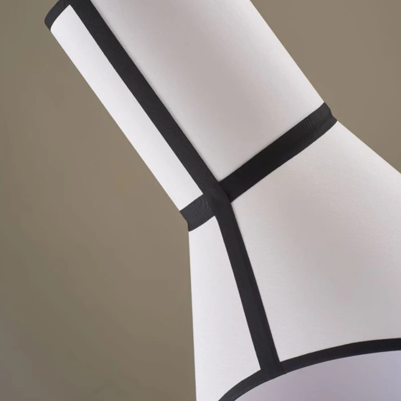 Post-Modern Simple Fabric Lampshade Chandelier 220V Warm White Switch Bedside Hotel Staircase Restaurant Use-Available Small