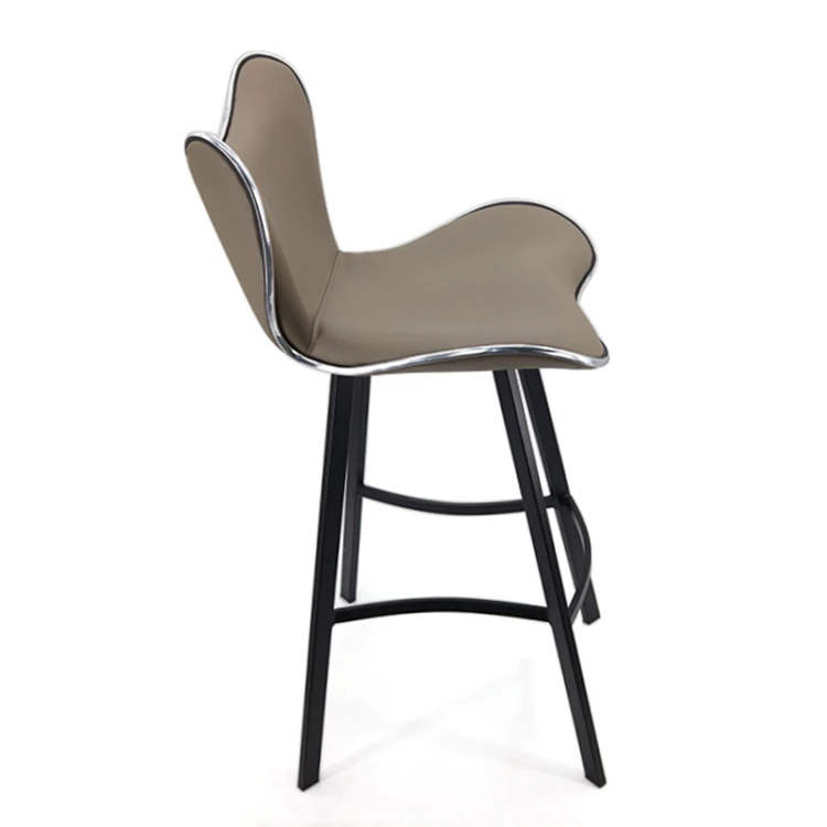 
China manufactured khaki leather low back height bar chair bar stools on sale 