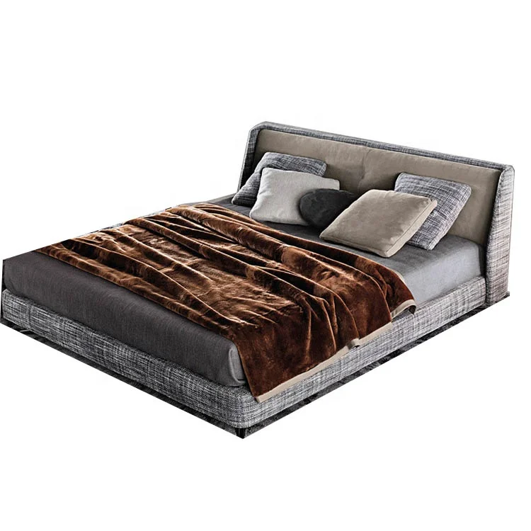 2022 Modern Leather Upholstery beds Headboard Back King Size Frame Bed Europe Style factory Wholesale Home Furniture