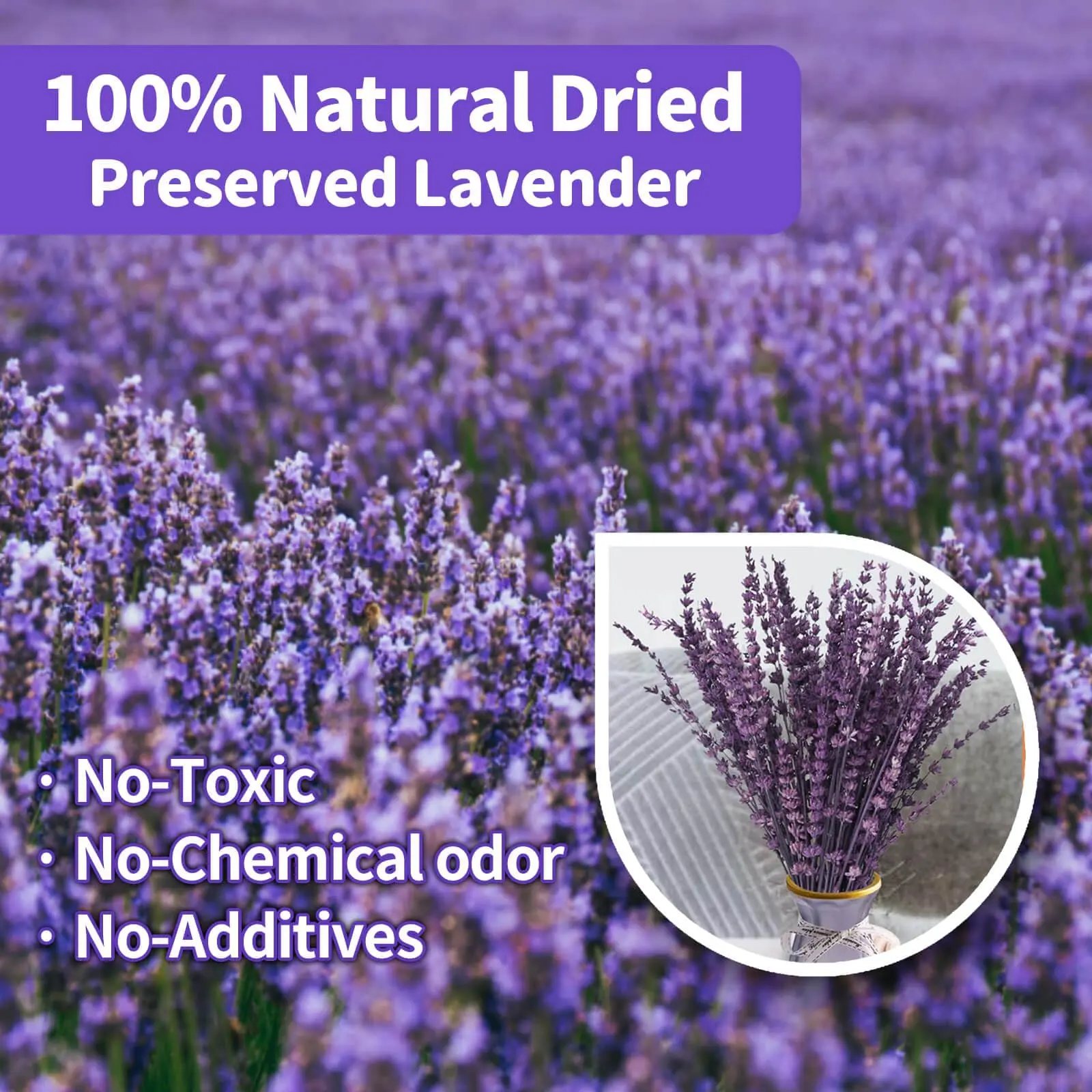 G10 Home Decoration Fragrance Handmade Soap Dried Lavender Bunches Bundle100% Natural Flower Carton Box Easter Decoration 50cm