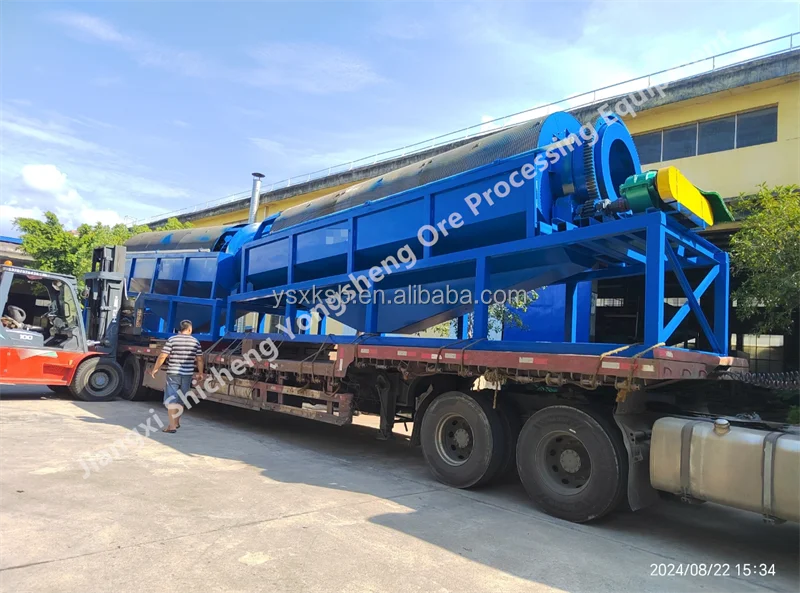 Automatic mineral shaftless Rotary drum Trommel screen stone granule sifter screening machine sand soil trommel sieveing machine