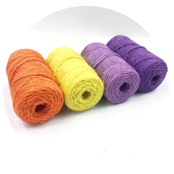 Colorful Natural Jute Twine Colored Gift Cord Twine for DIY Gift Wrapping Arts Crafts Packing String 100meters