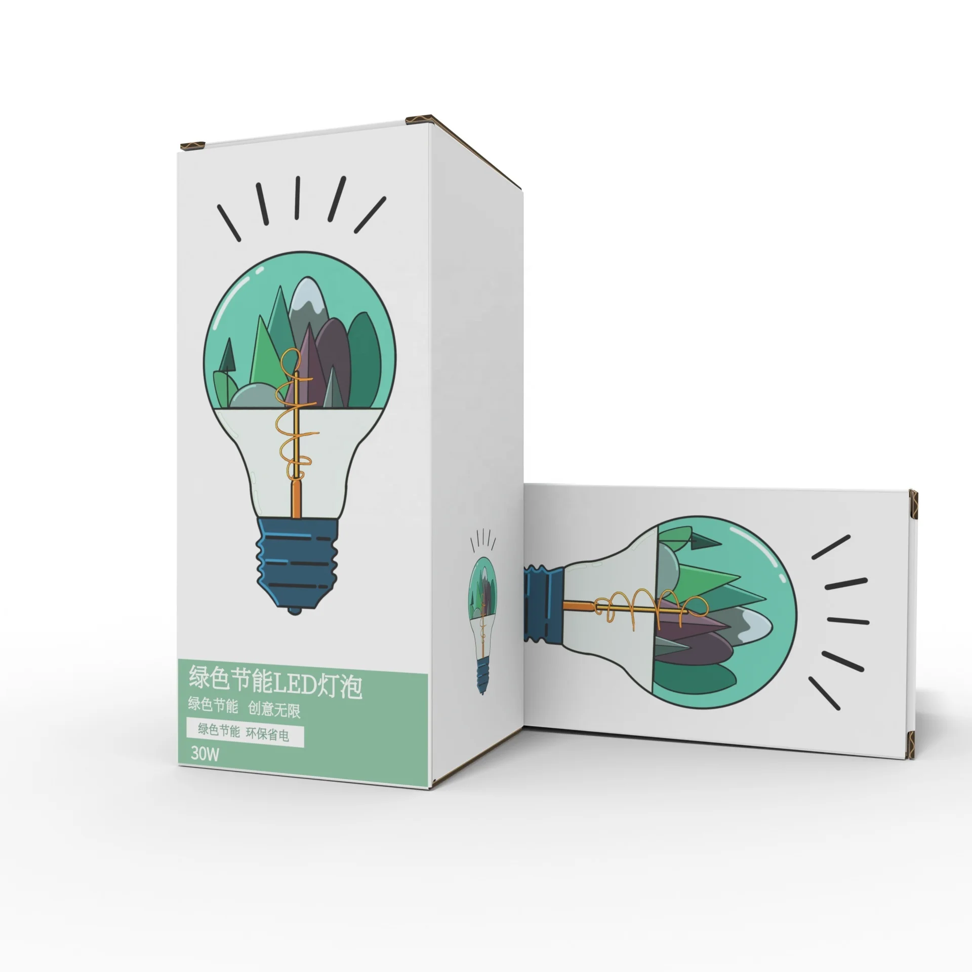 Corrugated Cardboard White LED Bulb Packaging Box for Electronics