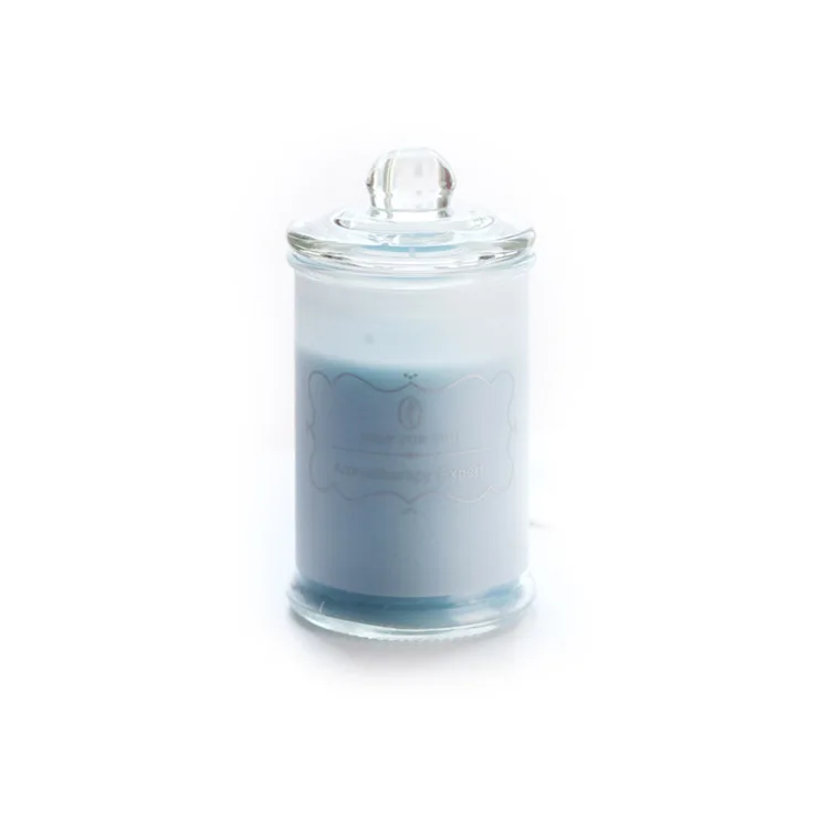 High Quality Home Decorations Lavender Glass Jar Candle Soy Wax Aromatherapy Scented Candles