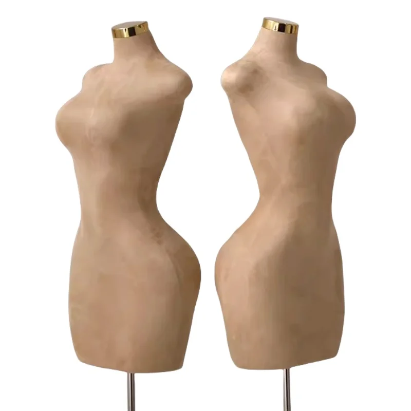 Female Dress Form Half-Body Fabric Covered Plus Size Big Hip Fat Sexy Bust Form Mannequin Torso for Dress Display
