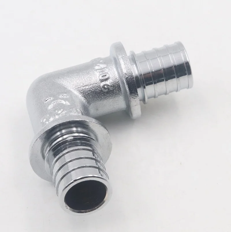 Brass sliding hose barb elbow fitting for pex pipe