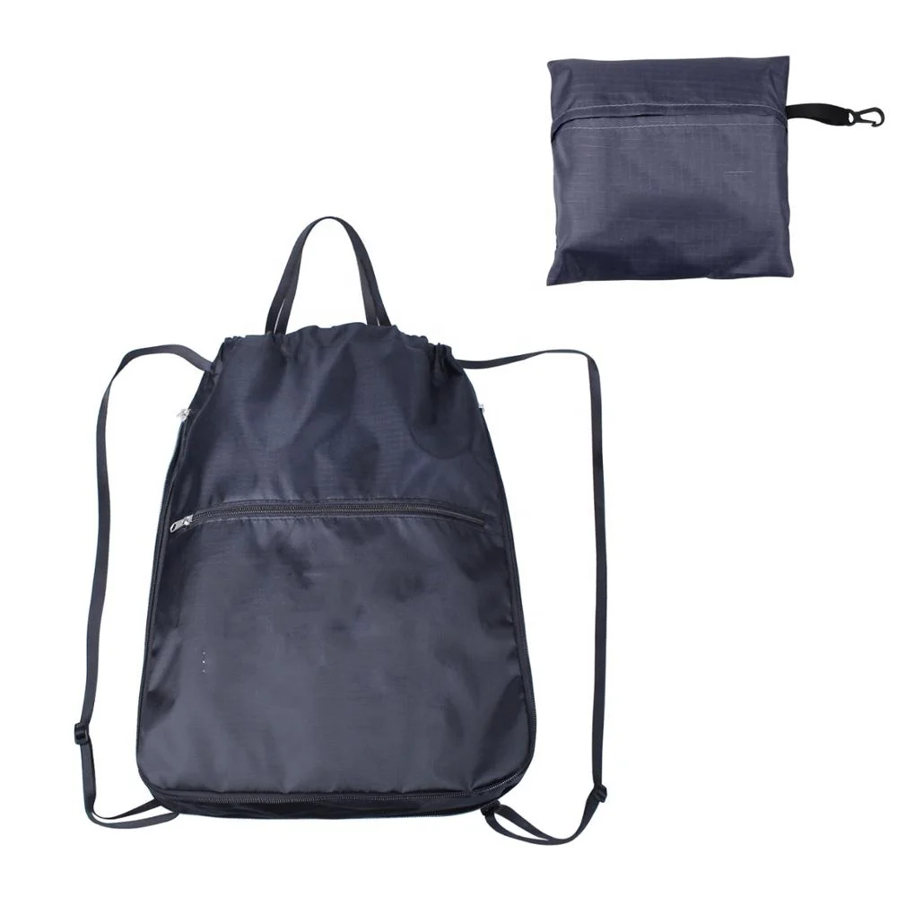 Рекламная фабрика, прямая оптовая продажа, индивидуальный Складной Водонепроницаемый рюкзак из полиэстера на шнурке, сумка-тоут для покупок