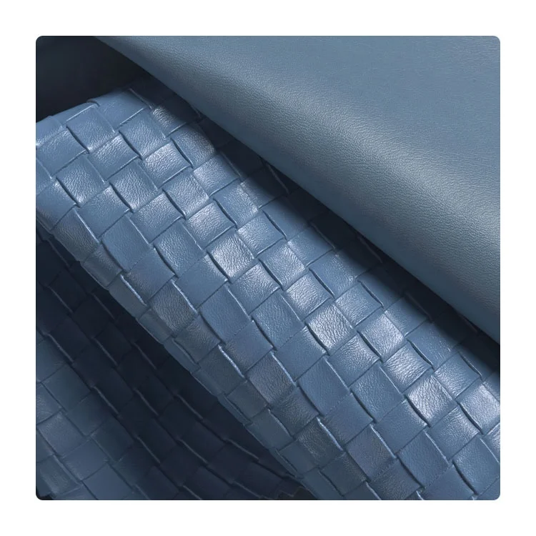 leather manufacturer Production PVC natural leather material Woven pattern