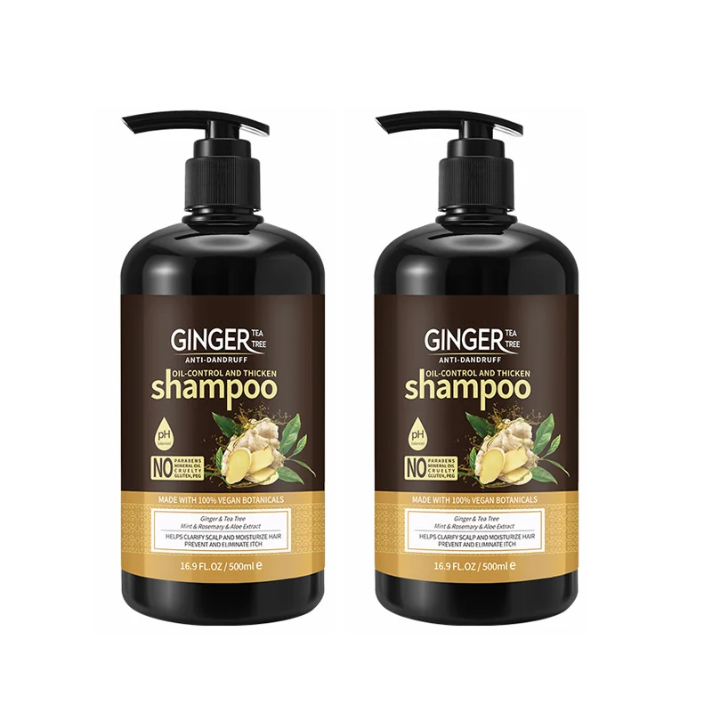 Wholesaler Nature organic 7 days ginger hair growth Shampoo Anti-Hair Loss private label OEM Ginger shampoo