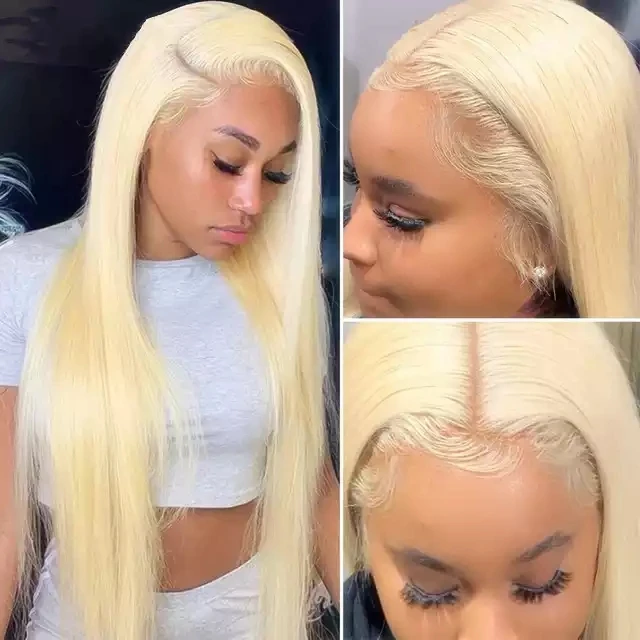 Прямой эффектом деграде (переход от темного к 613 полные кружевные человеческие волосы парики из натуральных волос 13x6 передние для чернокожих женщин с кутикулой в одном