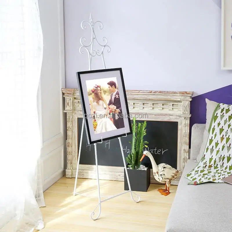 Wedding Iron Gold Easel Photo Frame Bracket Wedding Welcome Exhibition Frame Photo Display Stand Modern Oil Painting Frame