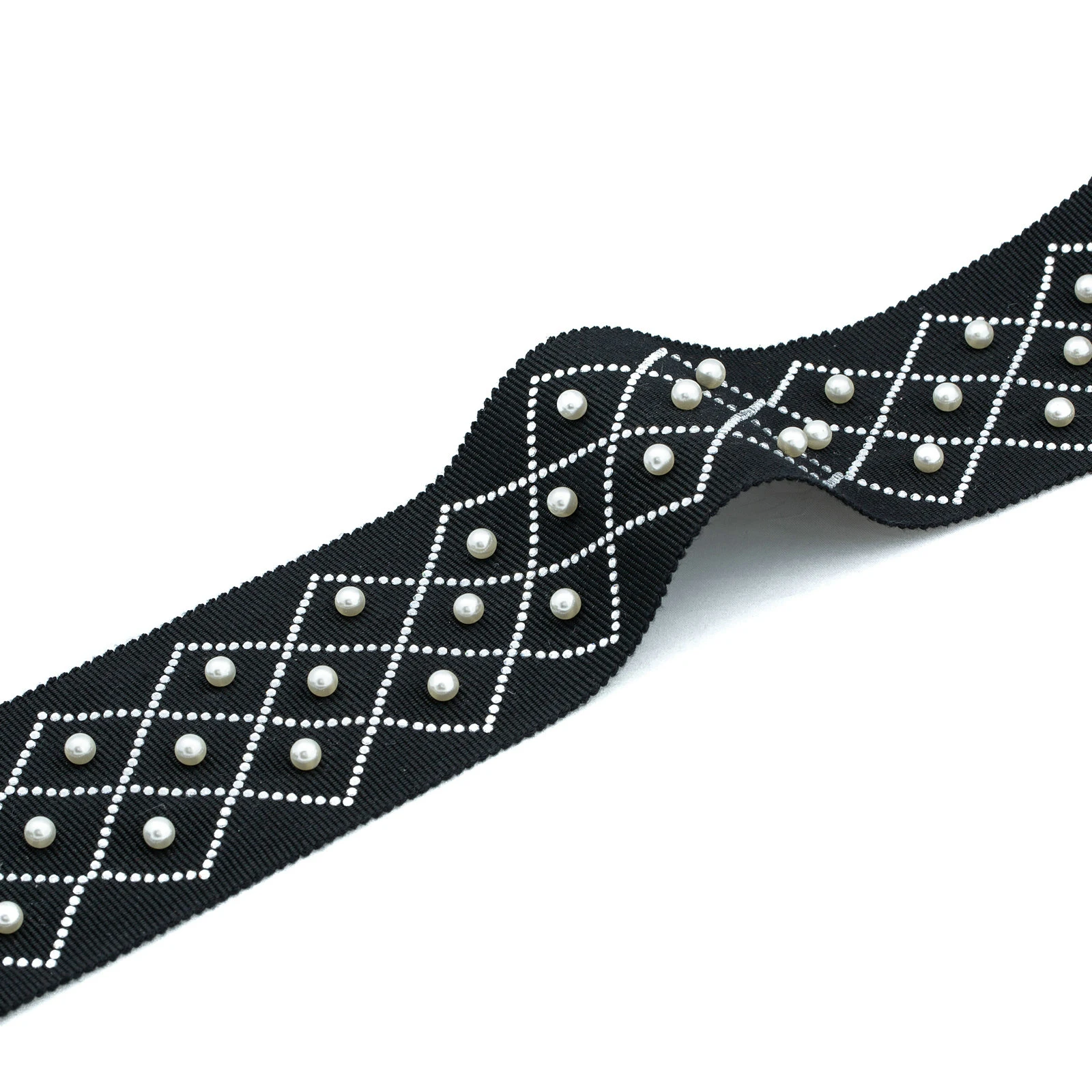 Jblsum Wholesale 8cm Width Curtain Accessories Bead Woven Pearls Lace Fringe Trim For Cushion
