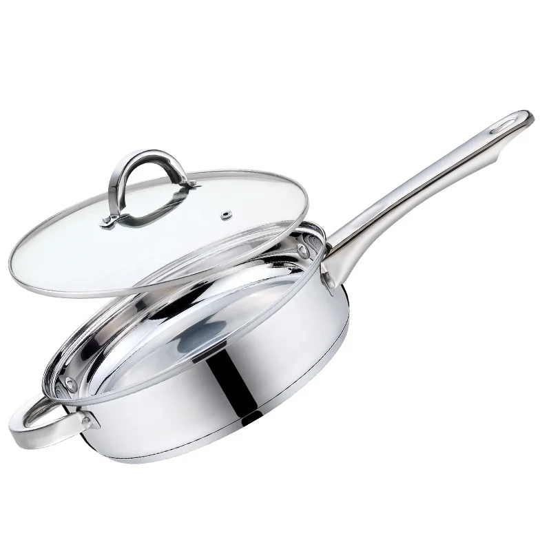 Best Selling Stainless Steel Frying Pan Homekitchen Induction Frypan Nonstick Stainless Steel Frying Pan