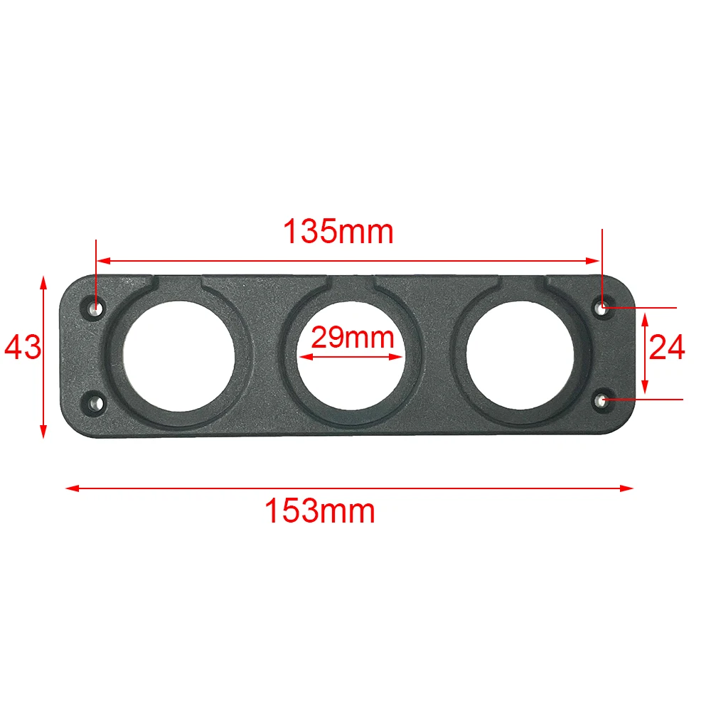 DIY Car USB Charger Socket 3 Holes Panel for Marine Cigarette Lighter Voltmeter Power Outlet Socket Panel Mount Holder