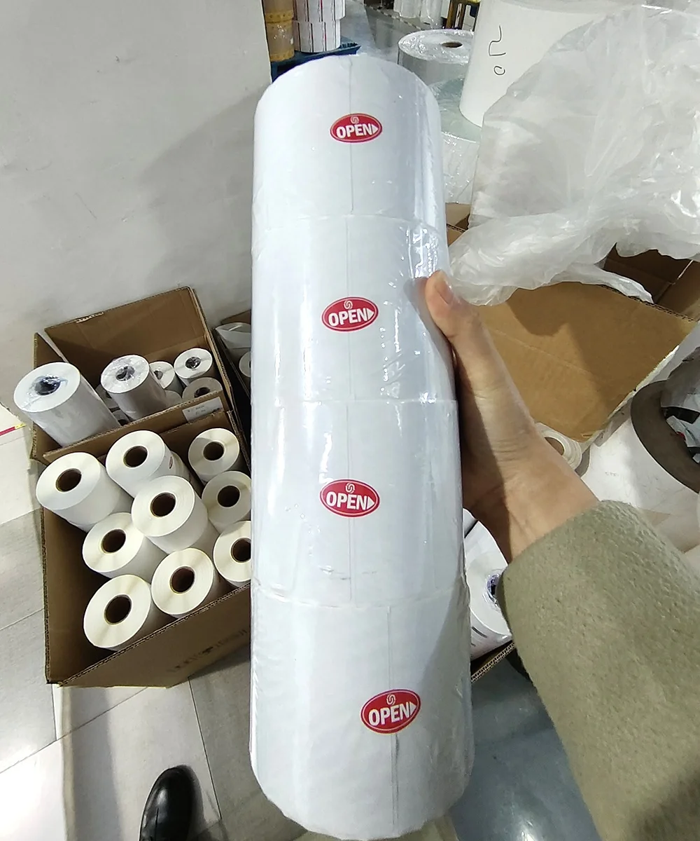 Coated paper 40x25mm customized product barcode printing self-adhesive label