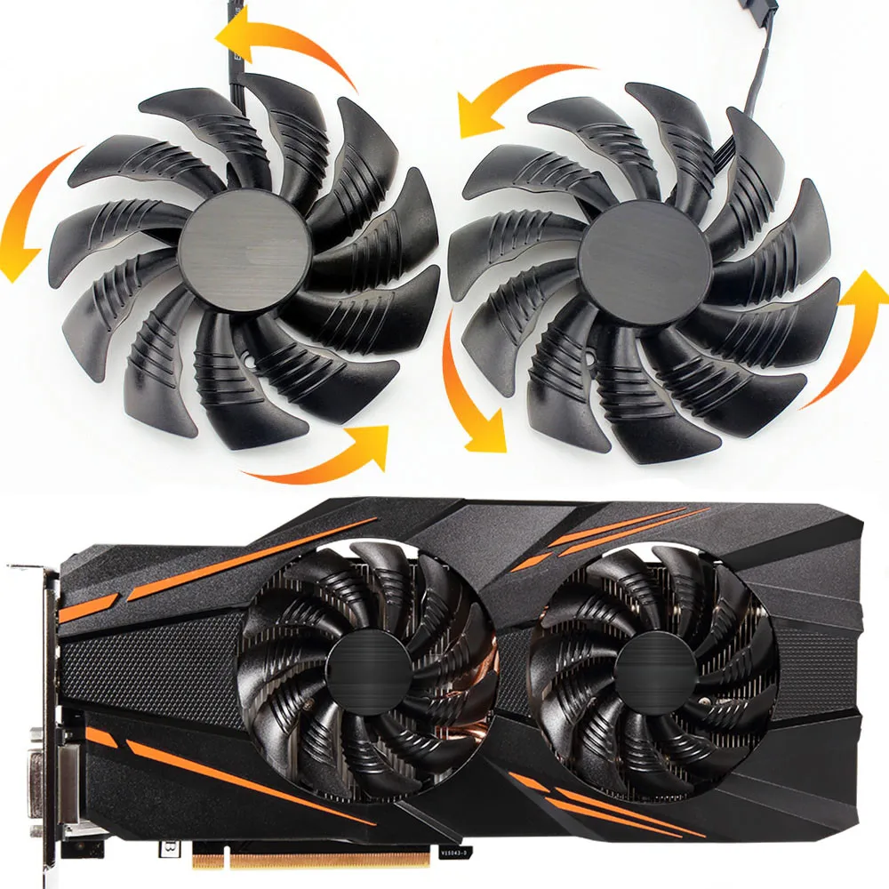  Кулер для видеокарты GIGABYTE GTX 1070 AORUS RX 570 580 RX570 RX580 88