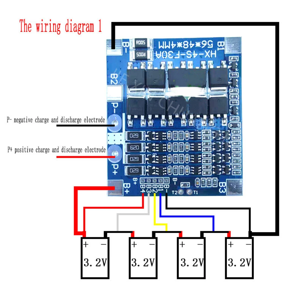 4S 30A 12.8V iron phosphate protection board with balanced 3.2V 18650 battery protection board