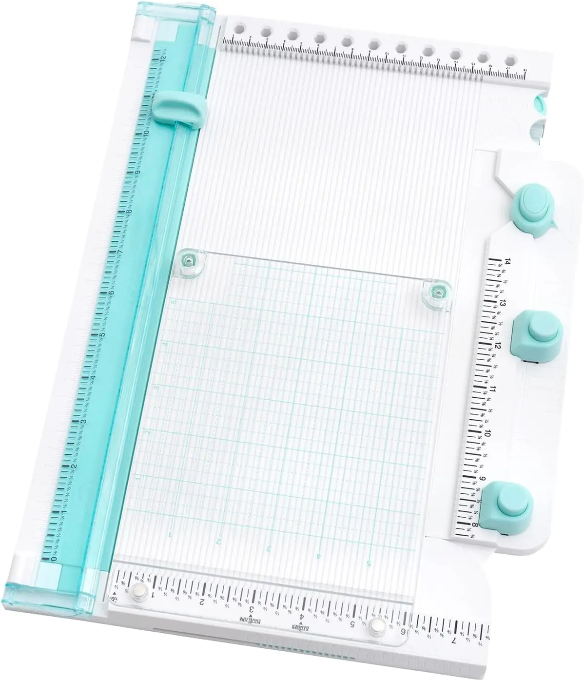 All in one Scoring board with shape punch hole punch corner rounder stamping pad paper trimmer cutter sizzix we r