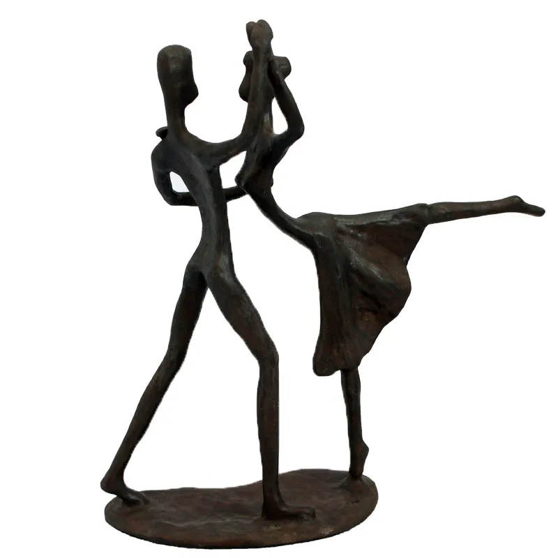 Metal Sculpture Dancer Statue couple Dancer Brass Figurine For Decor or for bar decor