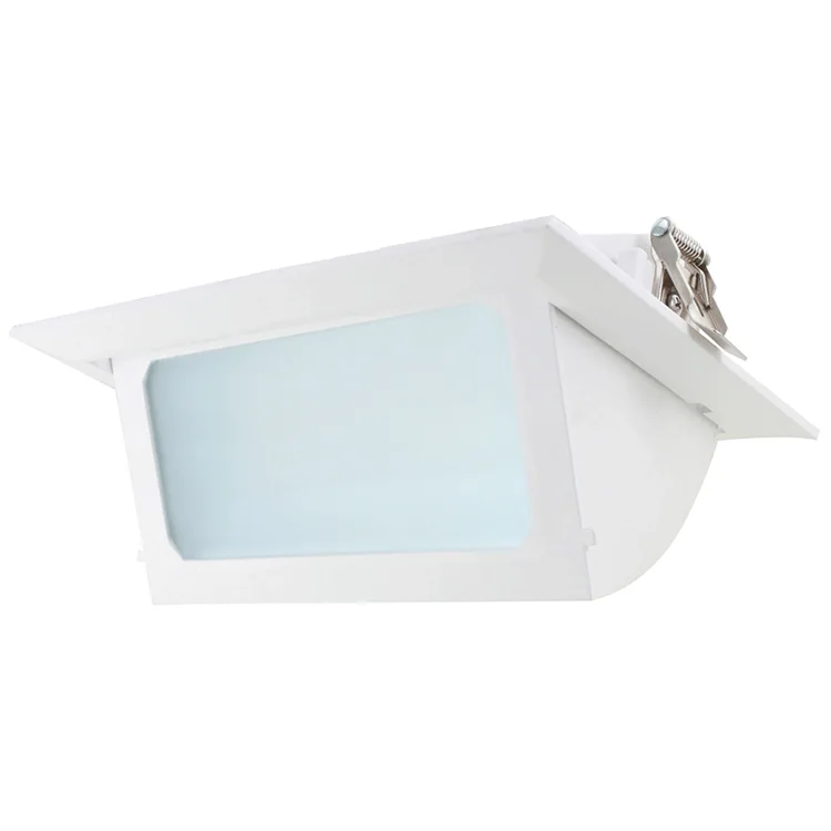 Aluminum Rectangular Trimless Recessed LED Downlight 30W 40W 50W Adjustable Dimmable Shop Downlight