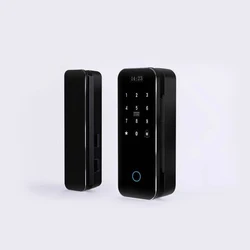 Aluminum door electronic office glass front card key door biometric lock