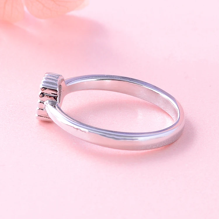 Nickel Lead Free Italian Design Engagement Rings Beautiful 925 Sterling Silver Black Diamond Ring