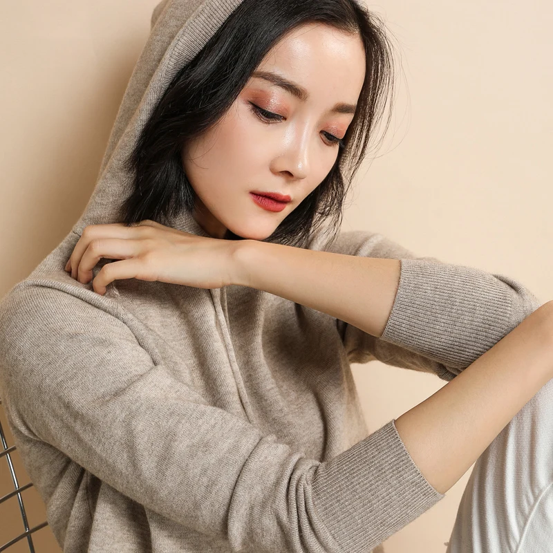 Spring Autumn New Arrival fashion women O-Neck plain color long sleeve loose fit soft hoodies sweater