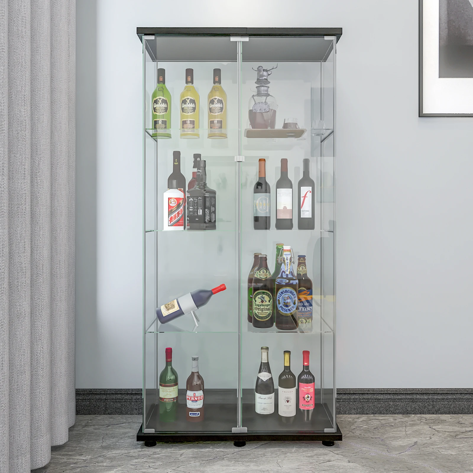 Manufacture Supply Decorative Glass Cabinet For Home Stylish