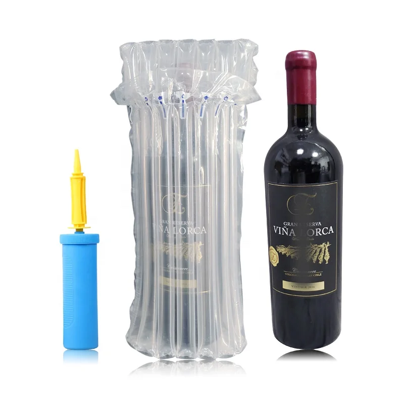 Wholesale Air Cushion Wrap Inflatable Air Packing Plastic Bag Inflatable Air Column Bag for Thailand Wine Bottle Protective Film