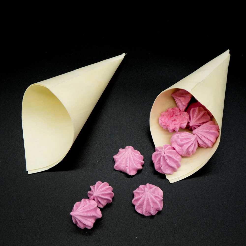 Organic materials pizza waffle ice cream cone packaging disposable food trays bamboo cones wooden sushi boat