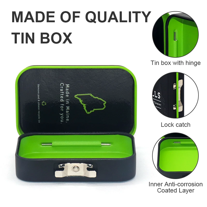 Certificated airtight child resistant packaging child proof Custom Digital Printed cr tin box metal child resistant tin case