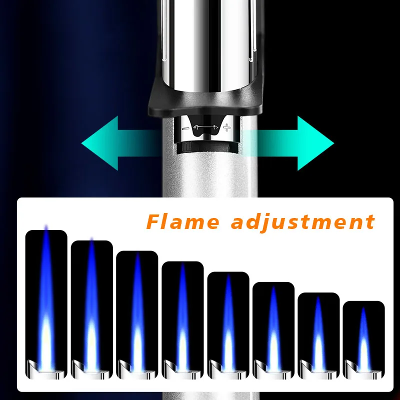 Customized Logo Vintage Design Innovative Multi-Purpose Outdoor Survival Cigar Torch Lighter Refillable Metal Candle BBQ