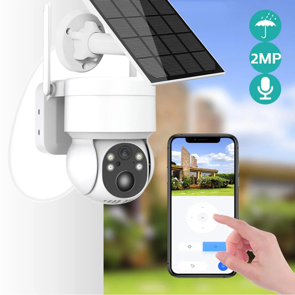 2022 новый дизайн icsee солнечная батарея перезаряжаемая wifi Беспроводная ptz ip камера VMS 2 МП пик низкая мощность Солнечная