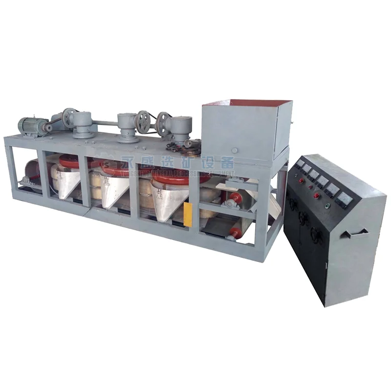 Fe2O3 Iron Monazite Ore Separation Machine 3pcs Disc Dry Magnetic Separator with 18000 GS for sale