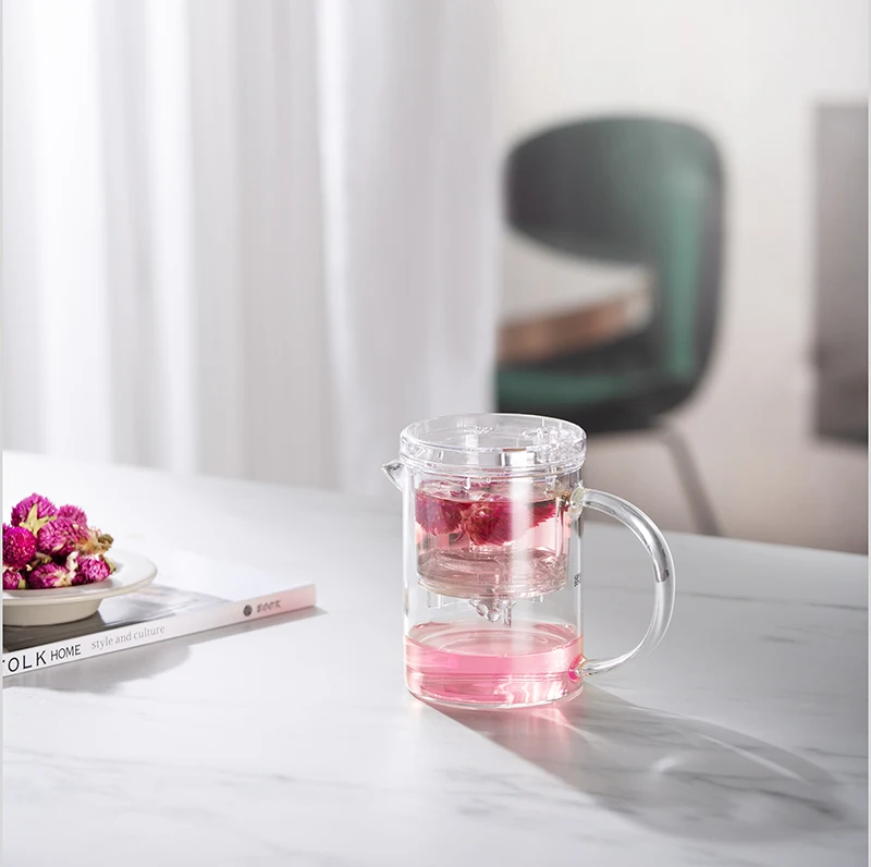 Strength factory hot selling teapot with detachable syringe borosilicate glass teapot heat-resistant glass teapot health pot
