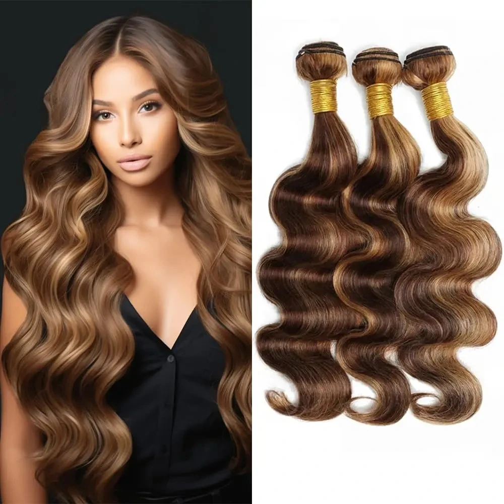 body wave piano P 4/27 Human Hair Bundles Highlight Virgin mink brazilian human hair weaves bundles