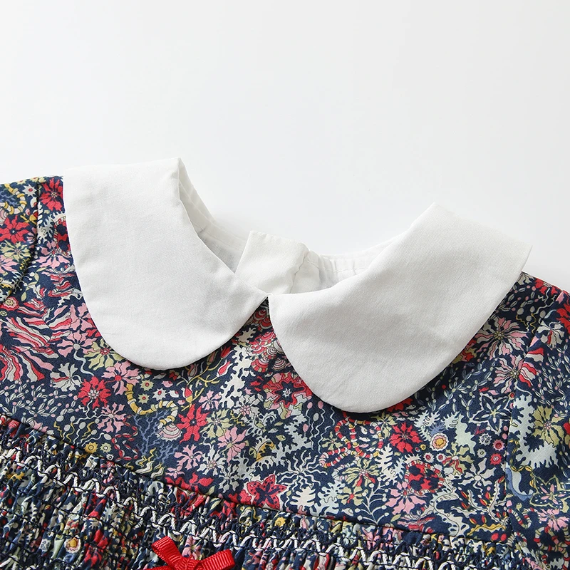 High Quality Durable Baby Dresses 6 Year Girl Dress 2023 O-Neck Flower Baby Girl Dresses With Collar