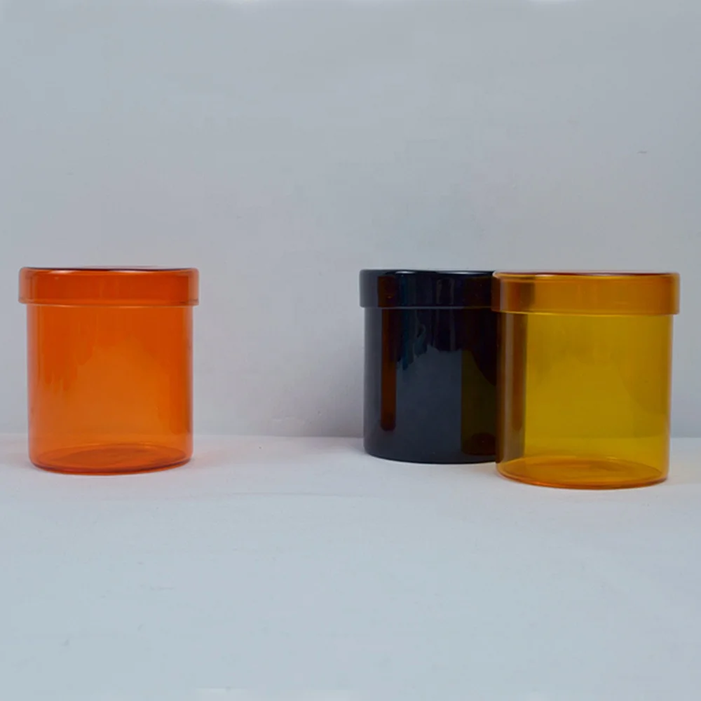 High borosilicate blue glass candle jars in bulk with lid