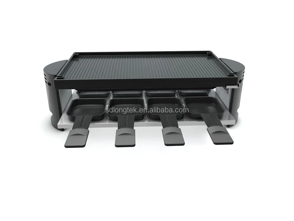 Raclette Grill for 8 Person with Non-stick Cooking Surface Adjustable Temperature Control