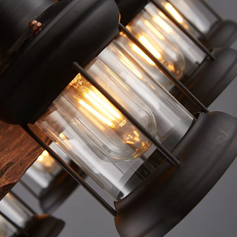 Металлические деревенские подвесные креативные деревянные подвесные лампы, античный светодиодный Декор, лофт, винтажная промышленная деревянная лодка, ретро люстра, светильники