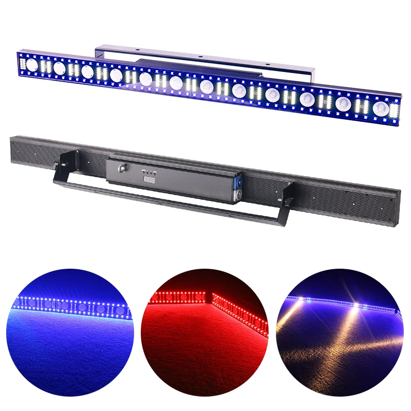 American dj mini 12pcs strobe beam wash 3in1 dmx512 rgb pixel led wall washer bar light for stage