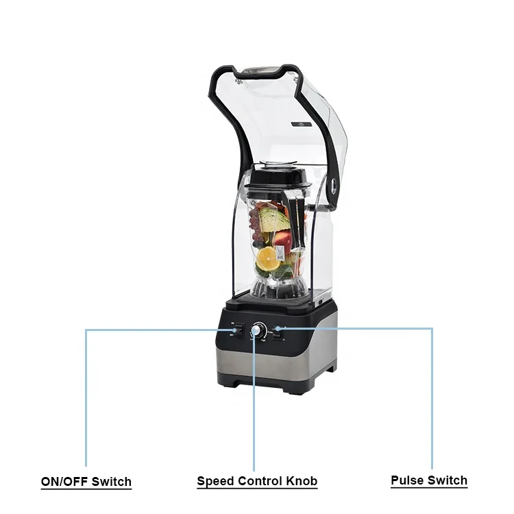 Multi Function SSL 1680W Commercial Juicer Mixer Blender De Buena Calidad Licuadora Silencio with Sound Cover Enclosure